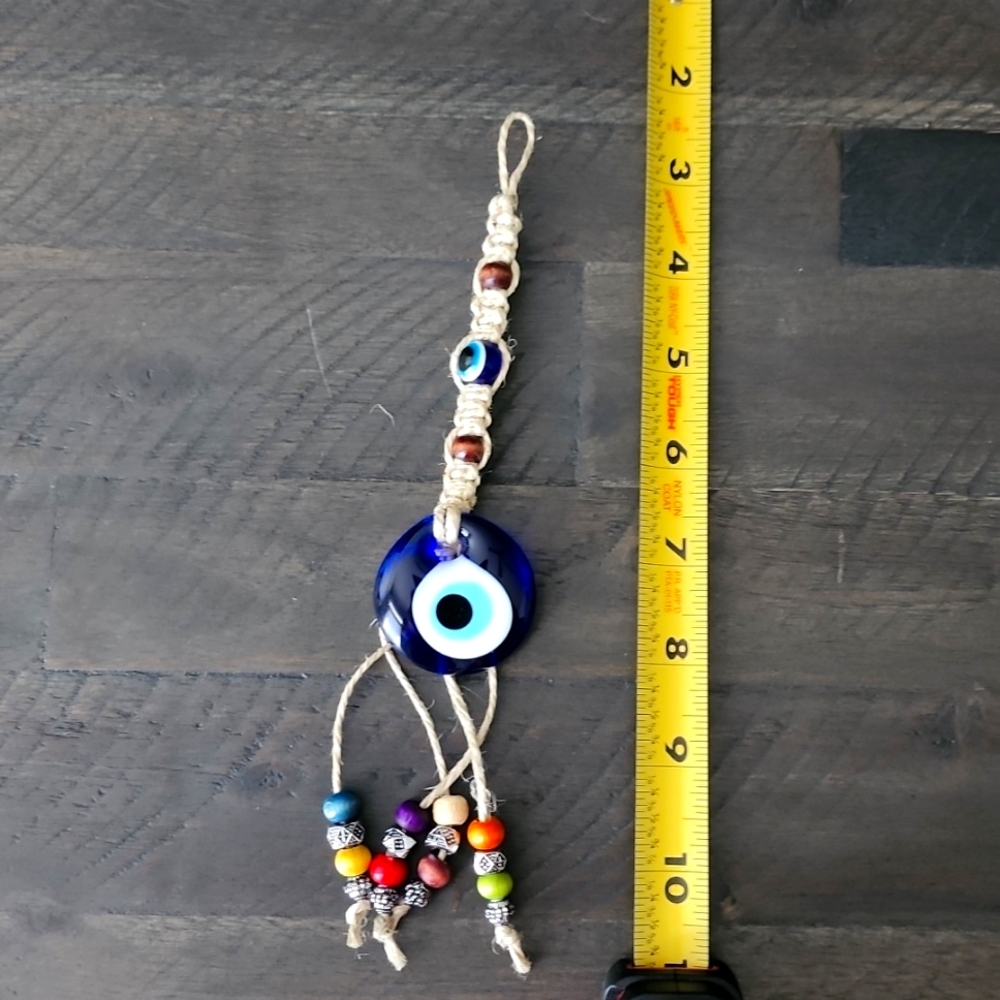 Medium glass Evil Eye with colorful beads Wall Decoration